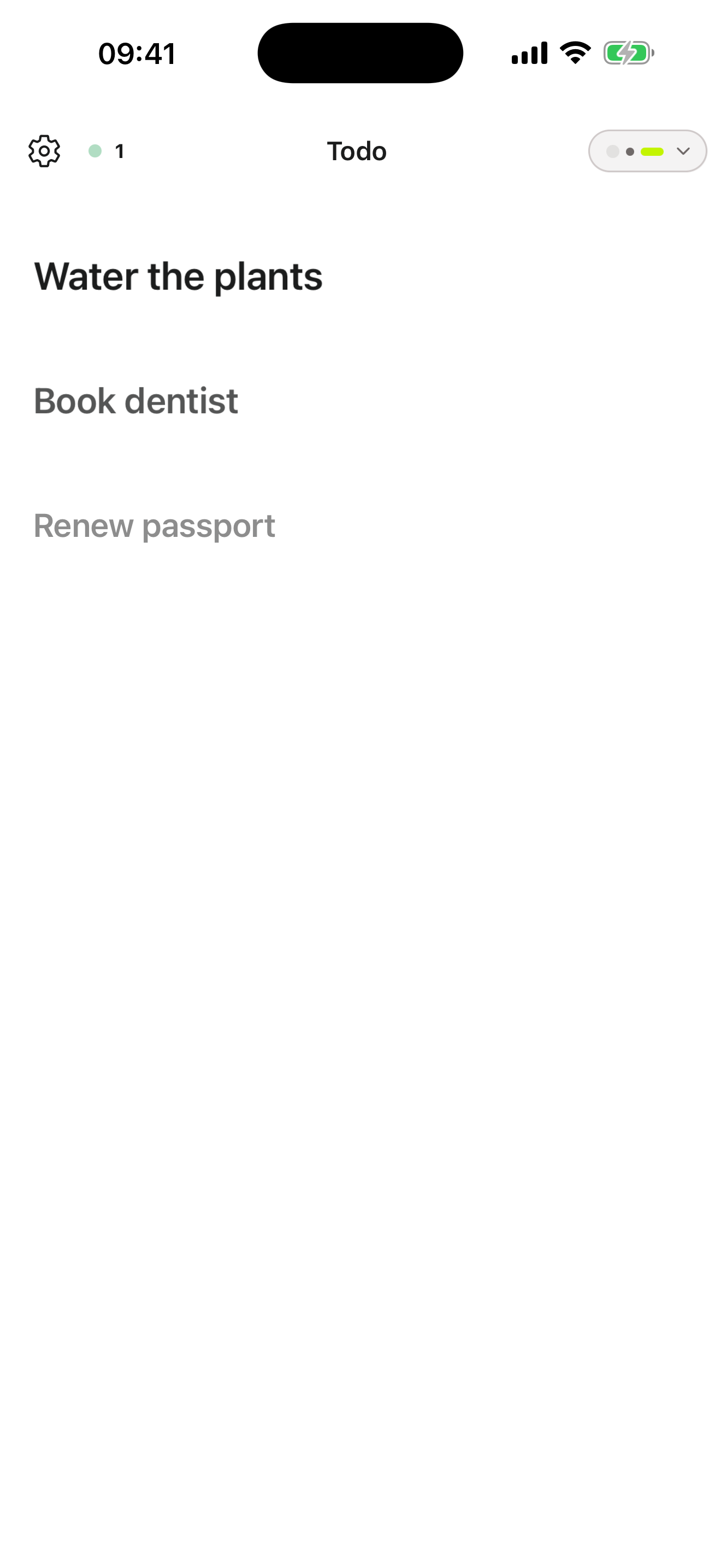 A to-do list in Listam on a phone